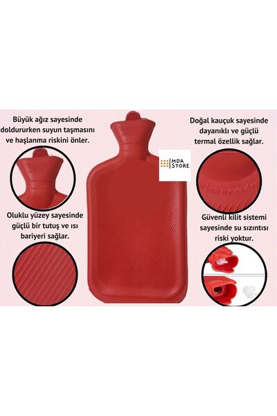 Arnee Etnik Desenli Kılıflı Sıcak Su Torbası Desenli Termofor , Tuluk 1.50 Lt