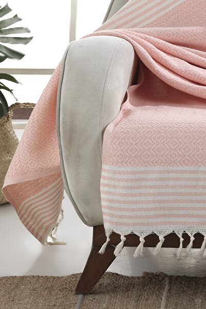 Lux Touch Bergama Salmon 3 Pieces Sofa Cover 180 X 200 Cm Sofa Throw Sofa Armchair Cover Cotton