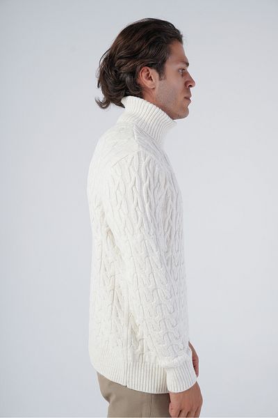 Trist Star Bone Men's Execution Hair Turtleneck Knitwear Wool Sweater