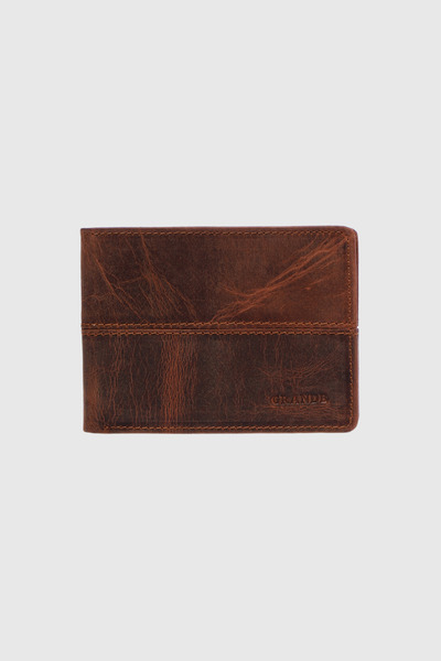 Grande 1807 Genuine Leather Horizontal Men's Wallet G2 Tan