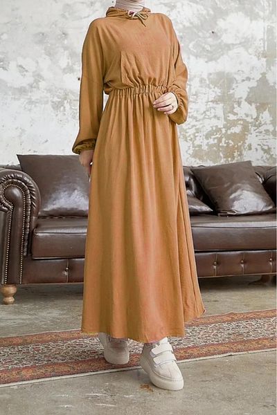 TheJOJODesign Girl's Minova Hooded Pocketed Sleeve Elastic Hijab Dress