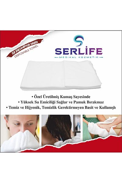 SERLİFE 40X25 600 PIECES 6 PACK CASTED DISPOSABLE MANICURE TOWELS