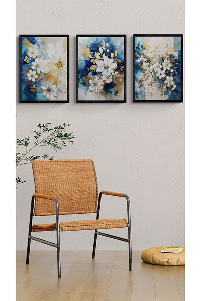 TekTablo Set de pictură din lemn cu cadru 3 buc