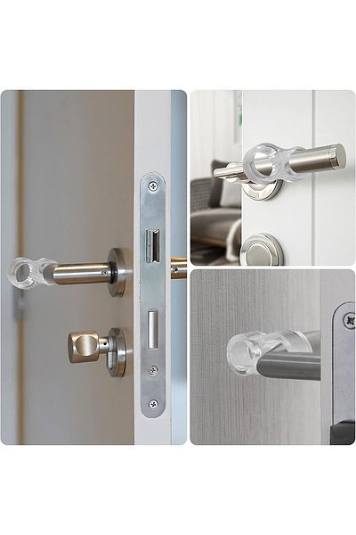 İdeal Baby 4 Pcs Door Handle Window Stopper, Door Back Wall Protector Bumper, Silicone Stopper
