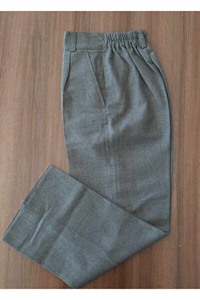 Mavera Gri Cepli Beli Lastikli Kumaş Pantolon