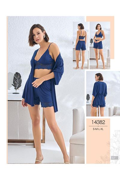 Sevim Nightgown 3-Piece Shorts Set