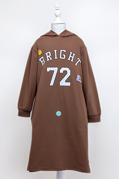 Tuffy Kids KIZ ÇOCUK KAPÜŞONLU BASKILI İKİ İP ELBİSE 10-13 YAŞ