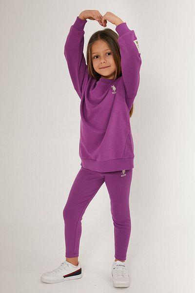 U.S. Polo Assn. Licensed Us Polo Assn Girl's Tights Set for 4-15 Years -Violet