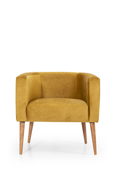 MELLMOD Dynamic mod Ahşap Ayak Berjer hardal