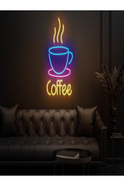Extremmotif Coffee Neon Led Tabela Neon Dekoratif Duvar Aydınlatması