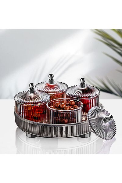 Vienev Anthracite Funnel Breakfast and Presentation Set - Set of 4