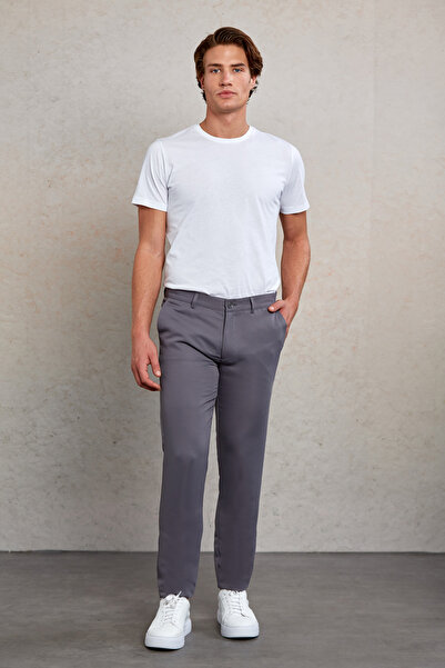 Hatemoğlu Сірі облягаючі штани з боковими кишенями з канвасу