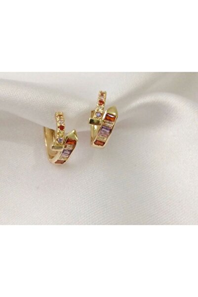 Buqete أقراط على شكل مسمار من حجر الزركون الفولاذي اللون