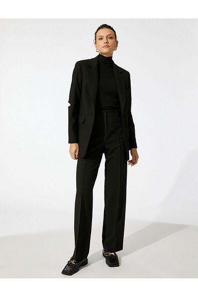 Koton Ribbed Wide Leg Trousers