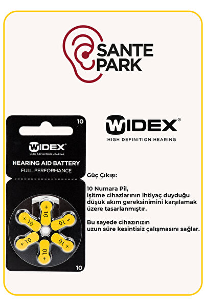 WİDEX Isitme Cihazi Pili - 1 Paket 10 Numara Pil - 10 Numara Kulak Cihazi Pili - Isitme Cihazi Pili