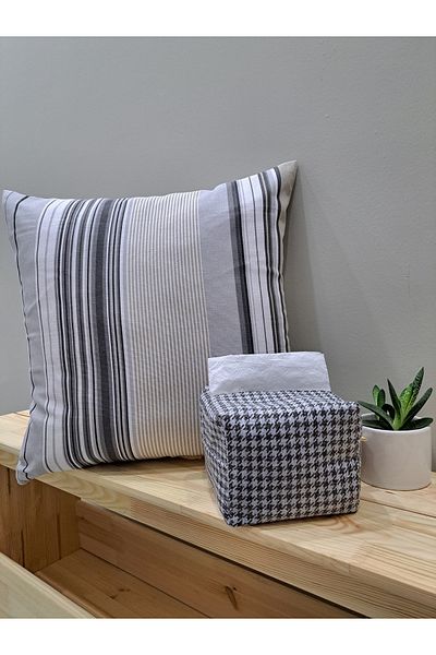 Tasarım Sentezi Handmade Napkin Holder Wet Wipes And Accessory Case Bag Gray