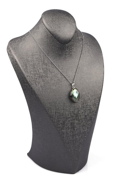 Alibaba Doğaltaş Labradorite Natural Stone Silver Colored Necklace
