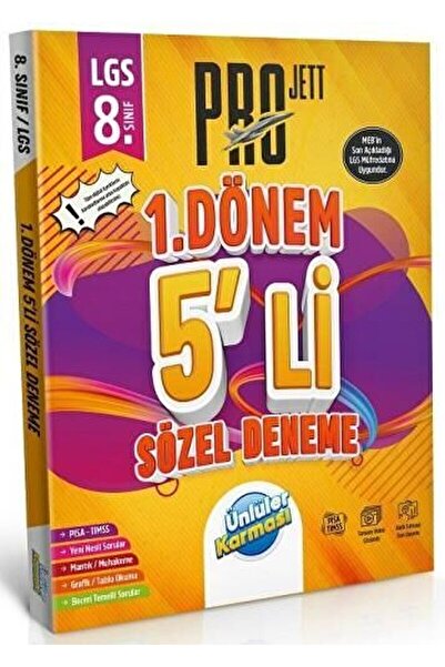 Ünlüler Karması 8. Sınıf LGS Sözel 1. Dönem Pro JETT 5 li Deneme / Kolektif /...