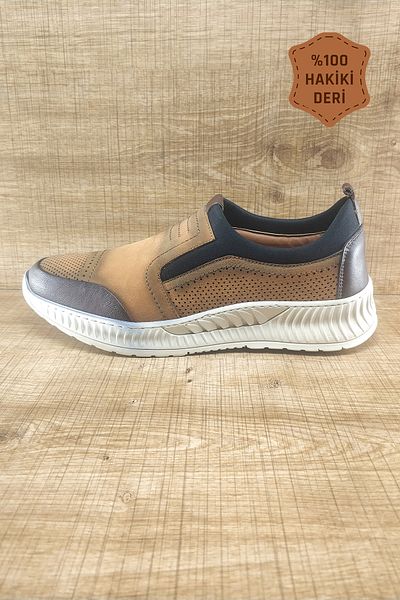 Endurstep Ортопедични мъжки обувки без връзки от естествена кожа, кафяви, Cas0014