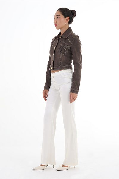 Balizza BLZ-METAL POINTED STONE EMBROIDERY SHORT JEANS JACKET