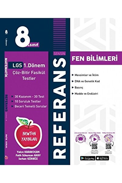 Newton Yayınları 8. Sınıf 1. Dönem Tekrarı Referans Fen Bilimleri Fasikül Sor...