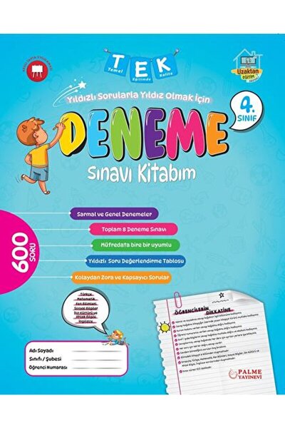 Palme Yayıncılık 4. Sınıf Tek Deneme Sınavı Kitabım / Kolektif / Palme Yayınc...