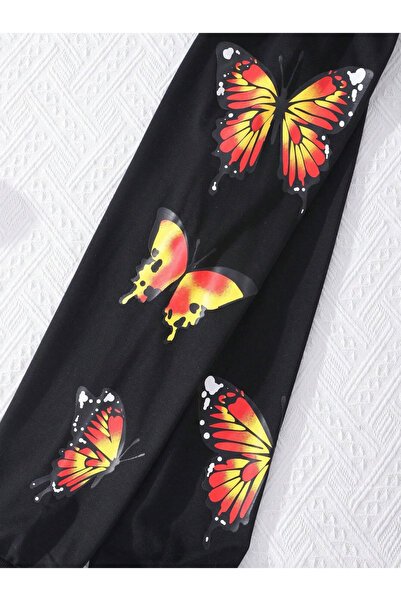 Machetta Παιδικό Σετ καλοκαιρινής φόρμας 3 τεμαχίων - Με σχέδιο πεταλούδας - Crop - Straps - Φούτερ