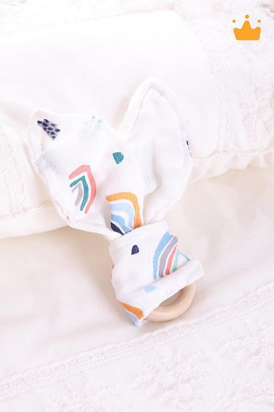 Babyhola Muslin Teether with Wooden Ring 546