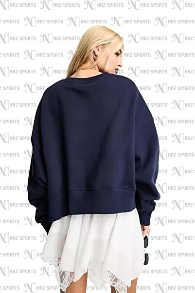 Nike Bluza Sportwear Phonix Fleece Oversize Kesim Lacivert Kadın Spor Sweatshrit