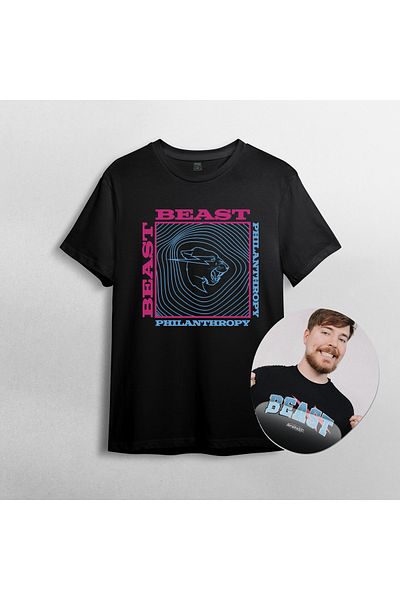 Pixxa Κύριος. Σετ μπλουζάκι και Mousepad Beast 100% Cotton Crew Neck