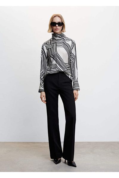 MANGO Woman Patterned Satin Blouse