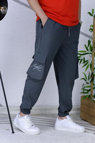 WAFRA Men's Elastic Waist Cargo Pants with Pocket Detail 13