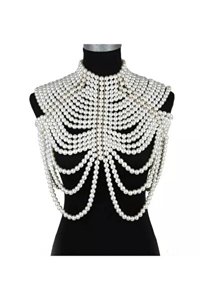 es moda shop Adah inci vücut zinciri beyaz