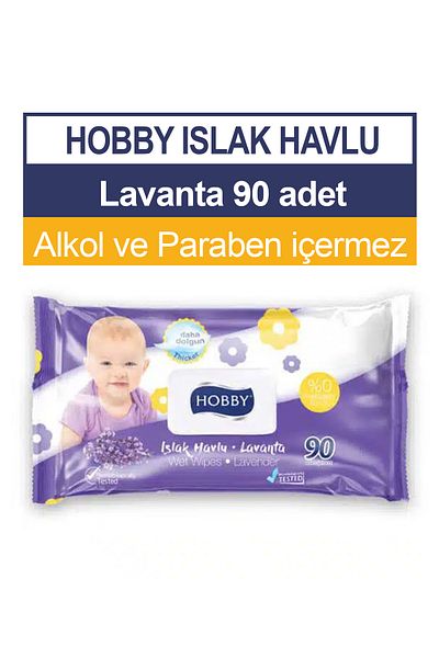 Hobby Wet Towel Lavender 90 pcs