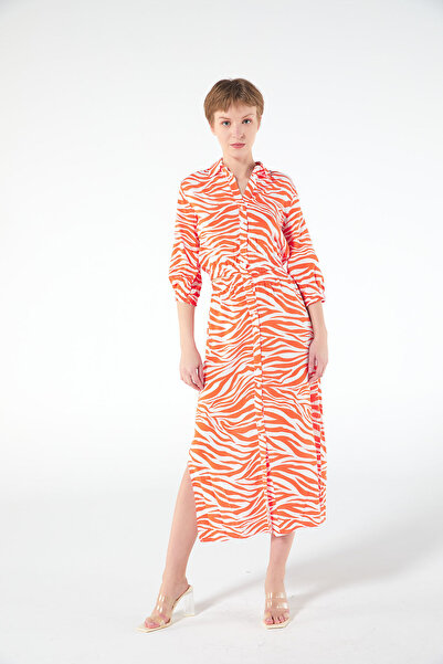 PAULMARK Φόρεμα μακρύ με σκίσιμο στη μέση