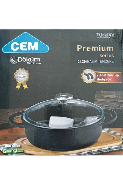 Cem Premium Series 24 cm Aluminum Cast Compressed Pot (Carnish) with Box