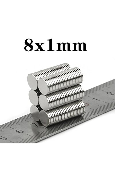 Hdg 20 adet Neodyum Mıknatıs Magnet - Çap: 8 mm Kalınlık :1 mm -