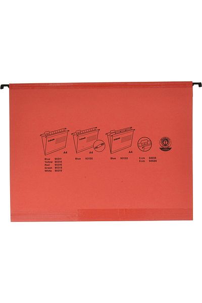 NoHar Classic Hanging File, A4, Red, Pack of 25, Tabs Included, 90316