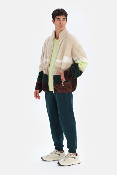 Dagi Multicolor Active Mountain Printed Fleece Sweatshirt