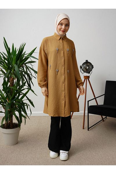 Por La Cara Mink Pearl Detailed Tunic - Por La Cara