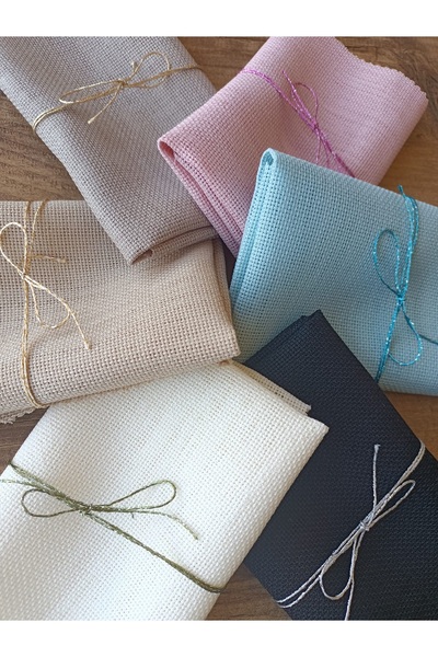 fabricorg Linen Punch-etamin Nakış Kumaşı Kiti (30X30 CM) 6 Adet
