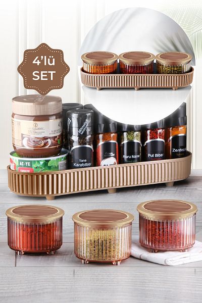 Vienev 4 Piece Gold Salta Small Kitchen Set Kitchen Organizer