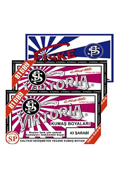 Viktoria Kumaş Boyası 53 Şarabi Koyu 2Pk+Fiske Sabitleme 1Pk