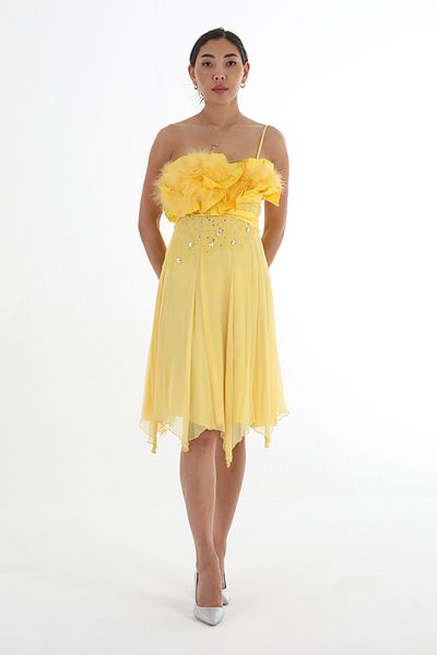 Balizza BLZ-SEIL STRAP CHEST STONE EMBROIDERED SILK DRESS