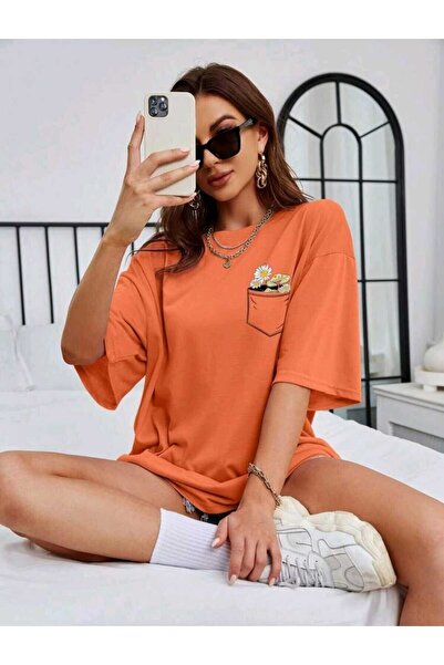 blausee wear Μπλουζάκι Unisex Oversize με φλοράλ στάμπα