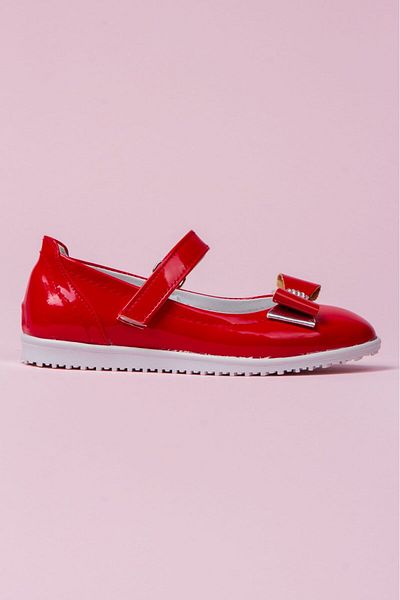 Sare Çocuk Giyim Red Soft Leather School Shoes for Girls