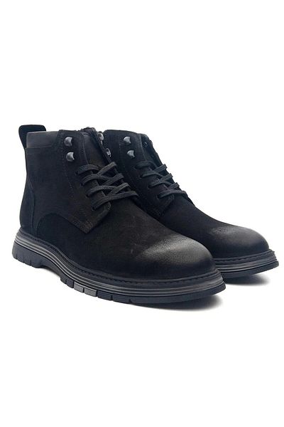 KOMCERO 1233 Ανδρικές δερμάτινες μπότες Nubuck με φερμουάρ
