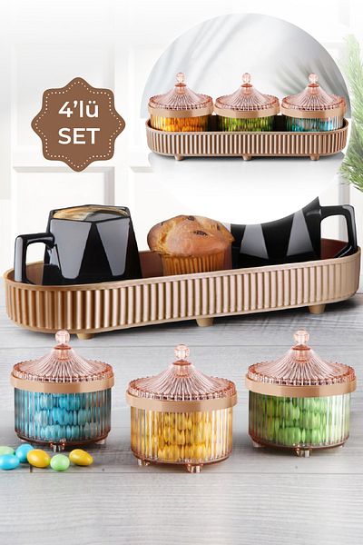 Vienev 4 Piece Gold Junin Small Kitchen Set Kitchen Organizer