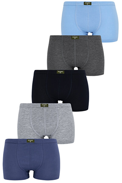 biyokids Boxeri fără model pentru băieți, pachet de 5 boxeri de culori mixte