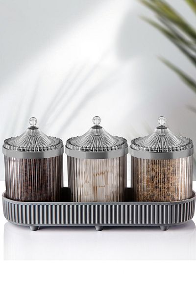 Vienev 4 Piece Gray Junin Large Kitchen Set Kitchen Organizer